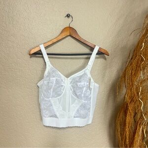 Bali 40C long bra Vintage white with piping